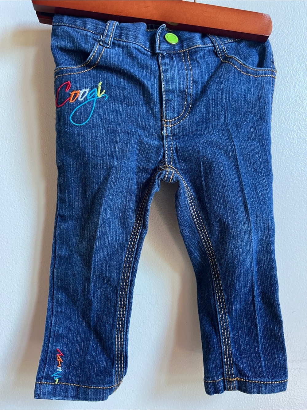 COOGI Dark Blue Kids Denim with Rainbow Embroidery